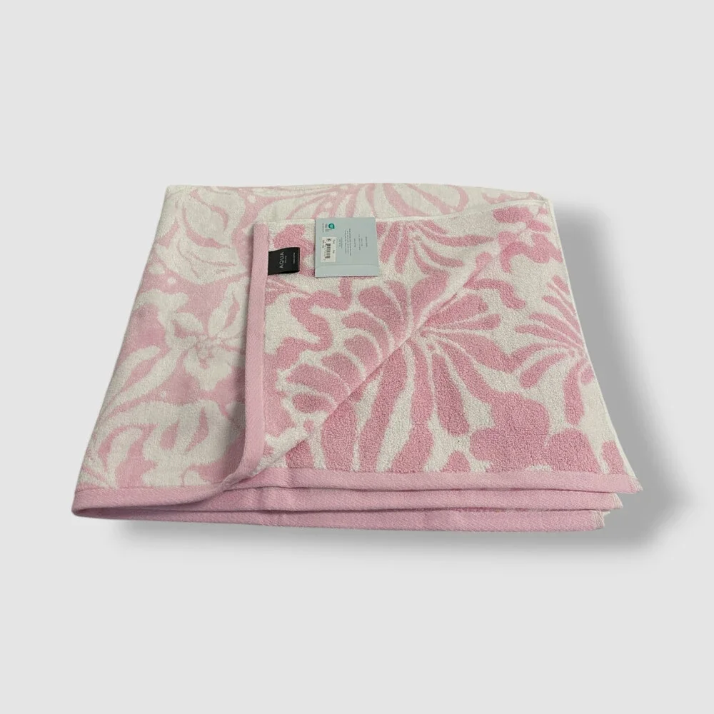 Aqua Home Pink Floral Beach Towel | 40 in x 70